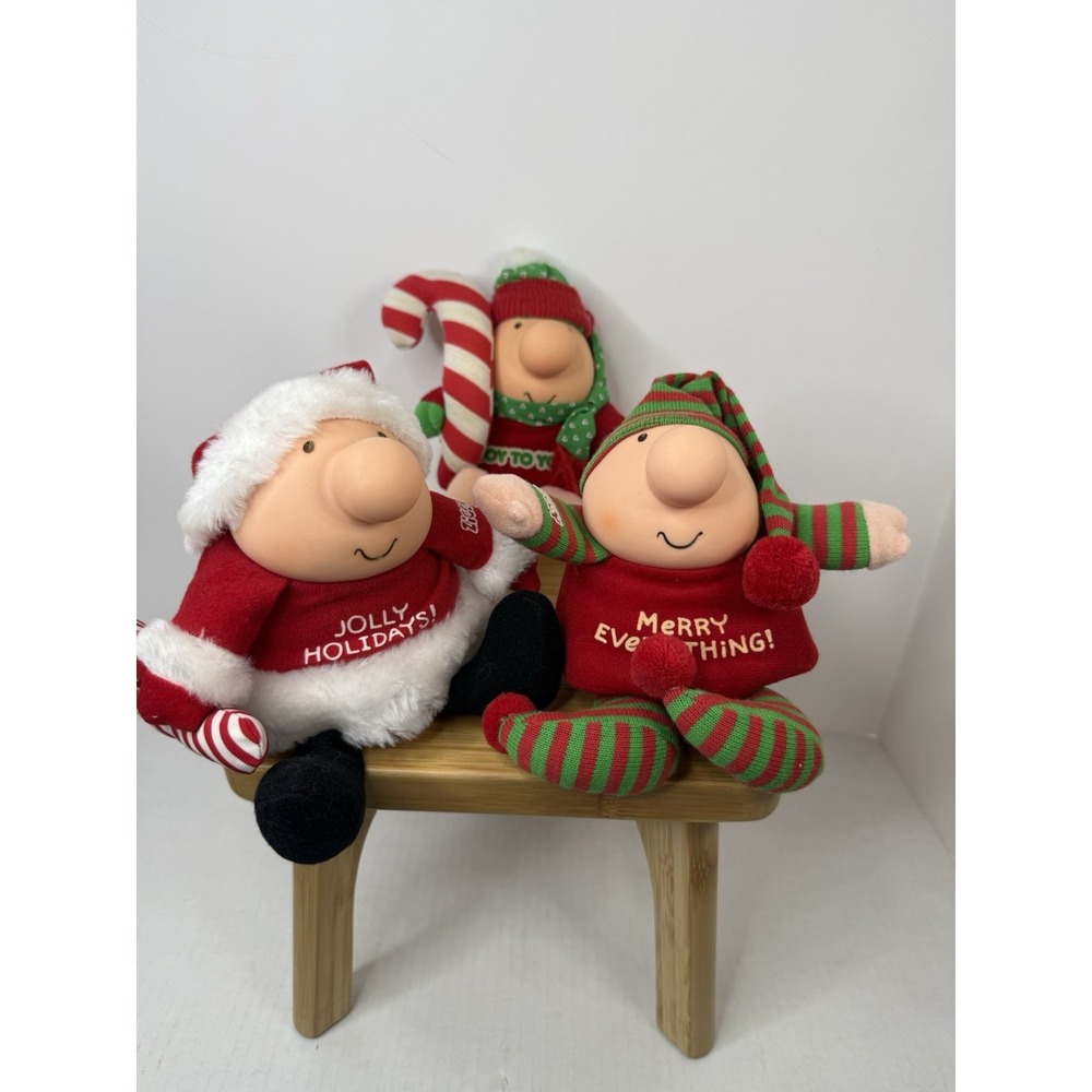 Vintage Ziggy Christmas Plush Doll Lot Of 3 Jolly Holidays Merry Everything
